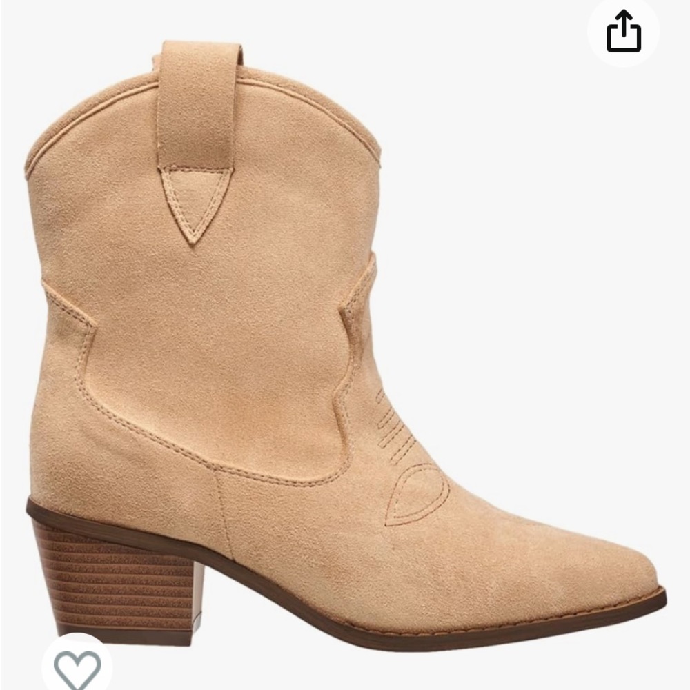 French Connection Beige Suede Ankle Booties